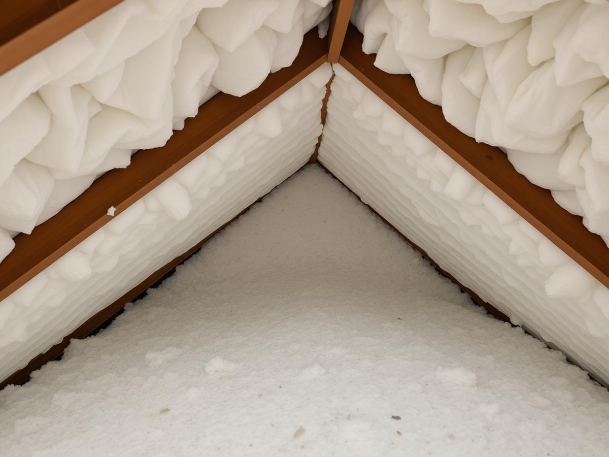 Restored attic with fresh insulation